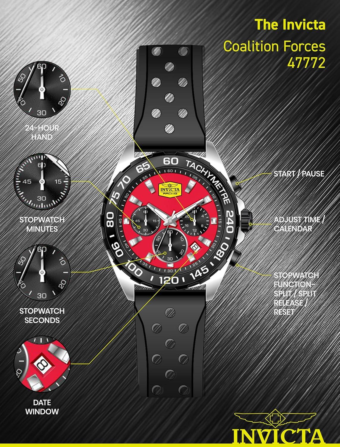 image:imageInvicta Racing Men 43mm VD53 QuartzBlack Red dial