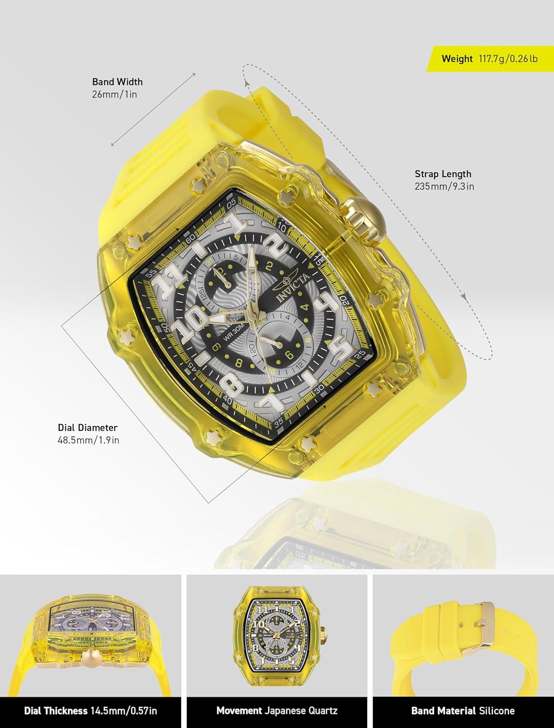image:imageInvicta Racing Men 485mm dial VH61 QuartzGrey Yellow