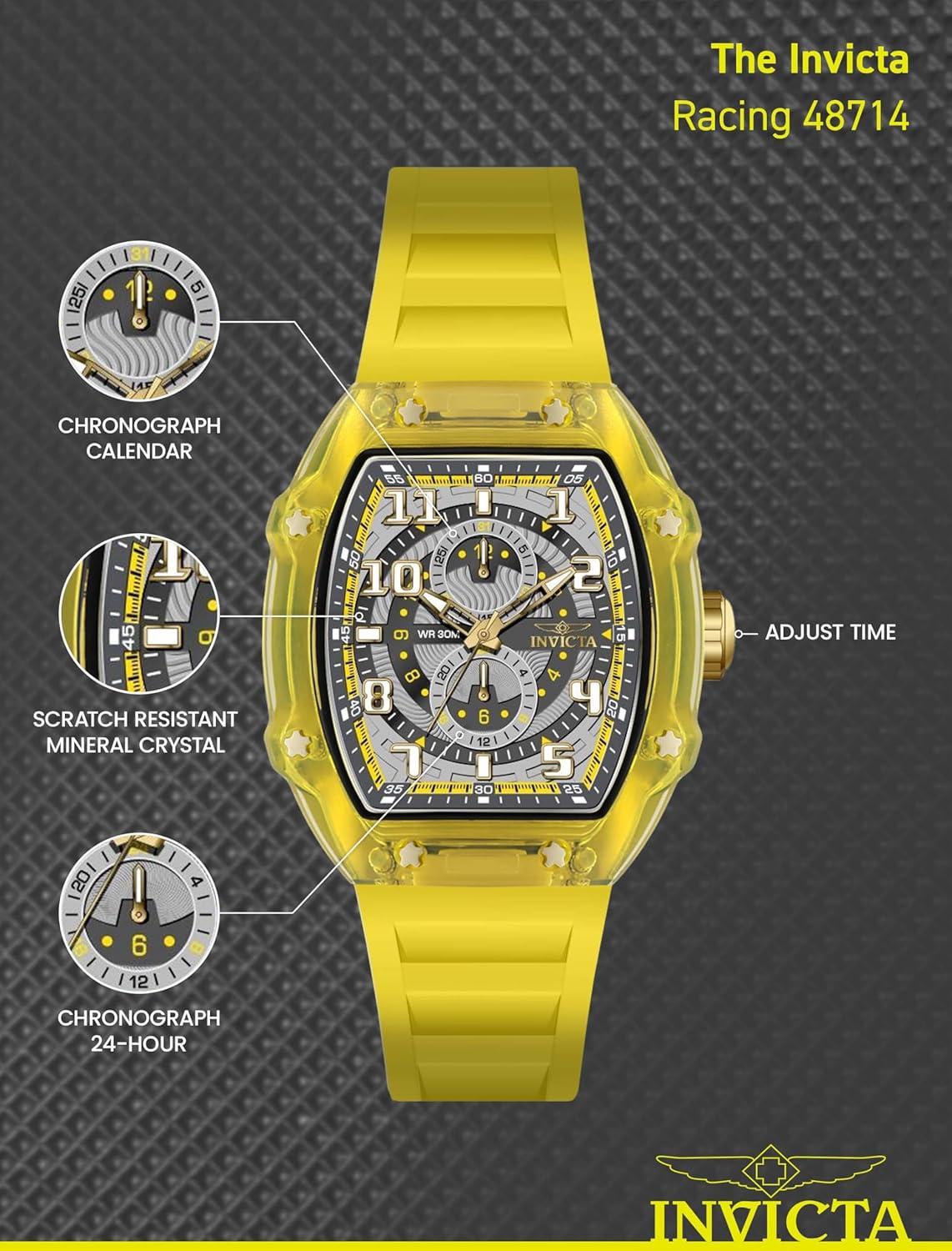 image:imageInvicta Racing Men 485mm dial VH61 QuartzGrey Yellow