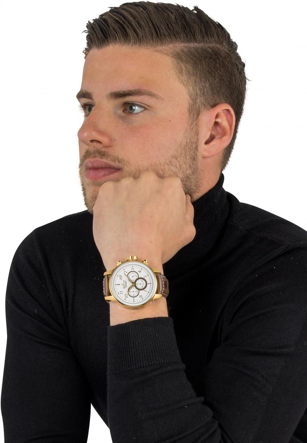 image:imageInvicta S1 Rally Stainless Steel Mens Quartz Watch 48mmBrownWhite