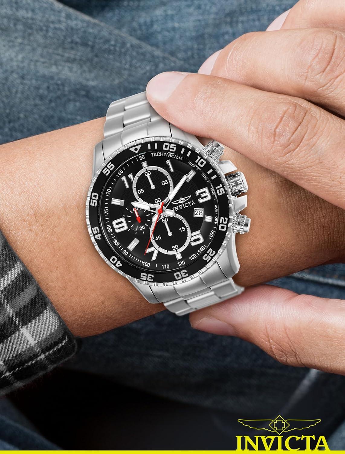 image:imageInvicta Specialty Stainless Steel Mens Quartz Watch 45mmSilver ToneBlack