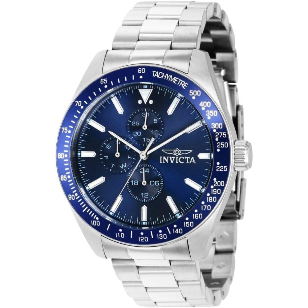 image:imageInvicta Aviator Men 45mm Stainless Steel Silver Blue dial VH67 Quartz