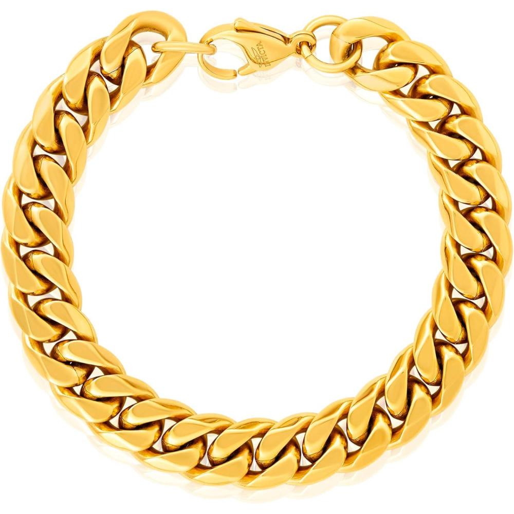 image:imageInvicta Bracelet for Men Stainless Steel Chain Jewelry Polsihed Curb 12mm 875Gold