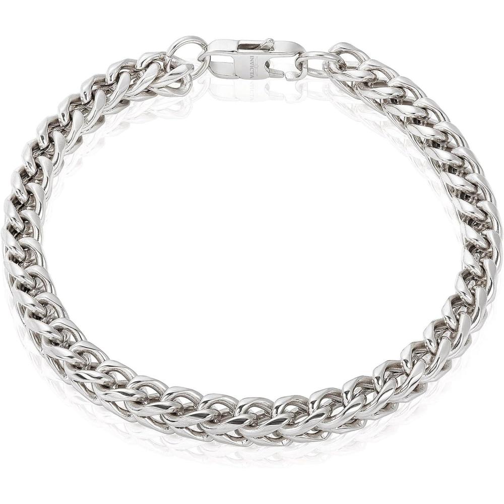 image:imageInvicta Bracelet for Men Stainless Steel Franco Chain Thin Jewelry 6mm 85Silver