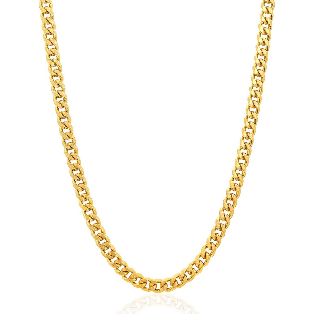 image:imageInvicta Jewelry Mens Curb Chain Stainless Steel Necklace 6mm115mm 24Gold