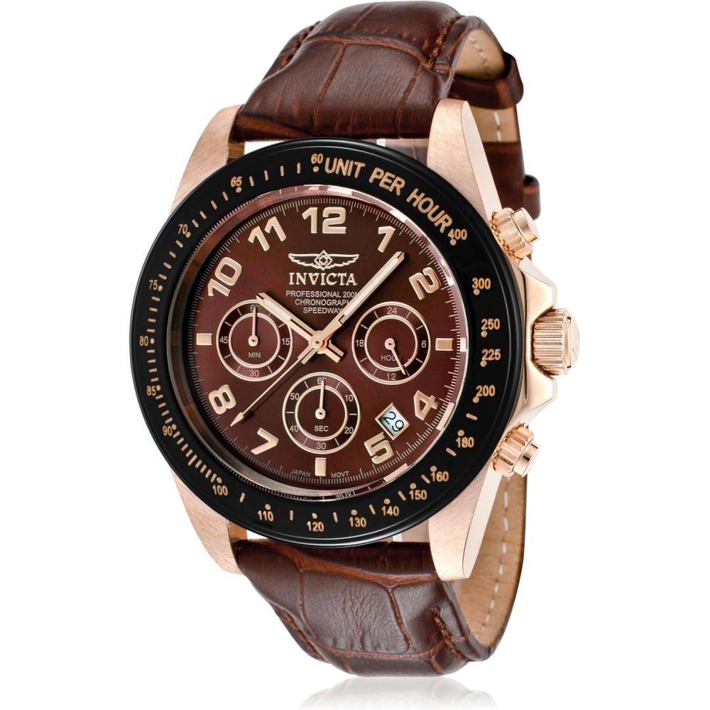 image:imageInvicta Mens 10712 Speedway Brown Dial Brown Leather Watch