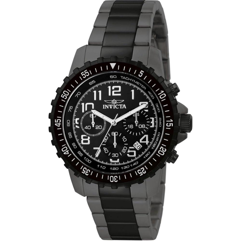 image:imageInvicta Mens 1326 Invicta II Chronograph Black Dial TwoTone Stainless Steel Watch1328