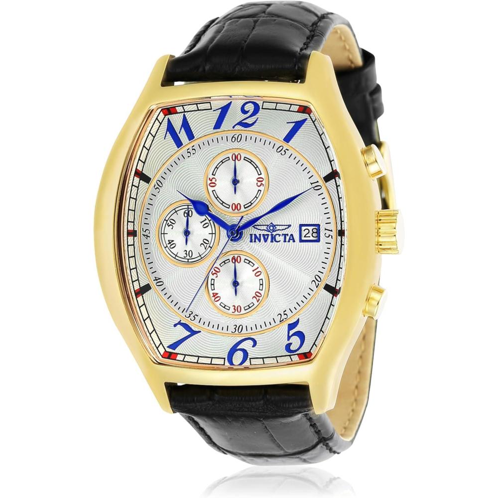 image:imageInvicta Mens 14330 Specialty Tonneau Watch with 3 Textured Leather Strap Set