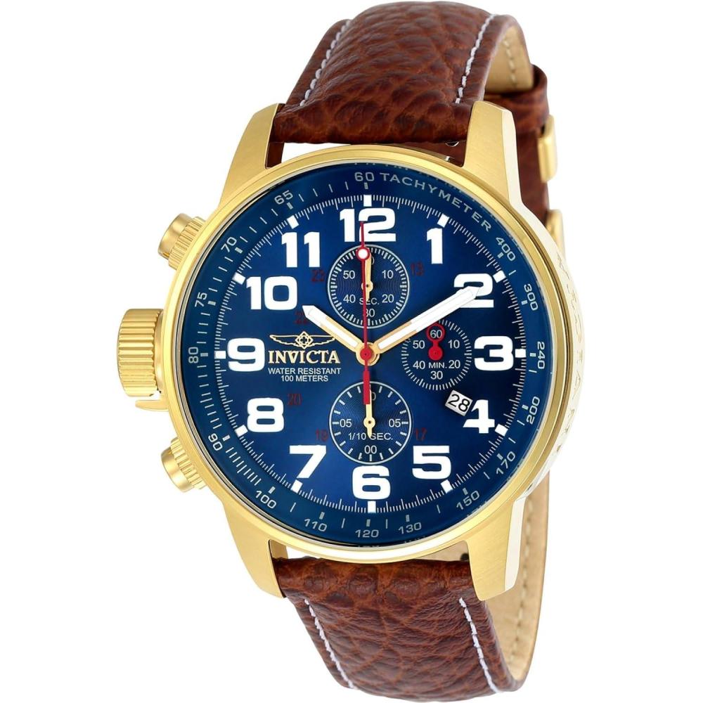 image:imageInvicta Mens IForce Left Handed Quartz Watch with Leather Strap3329