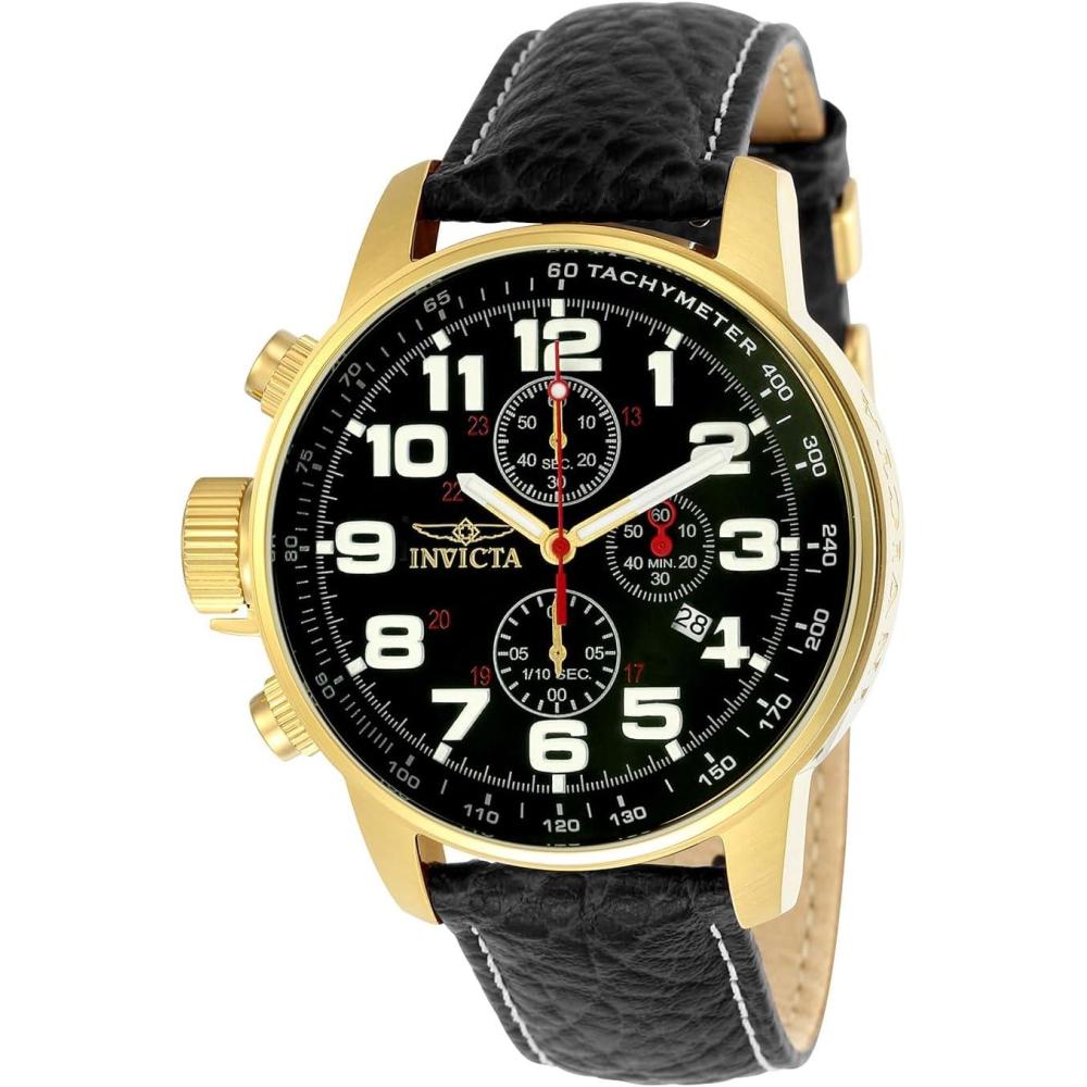 image:imageInvicta Mens IForce Left Handed Quartz Watch with Leather Strap3330