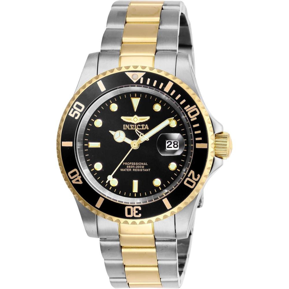 image:imageInvicta Mens Pro Diver Quartz Watch with Stainless Steel StrapTwotoneBlack