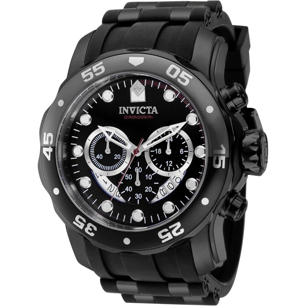 image:imageInvicta Mens Pro Diver Stainless Steel Quartz WatchBlack with BlackRed Dial