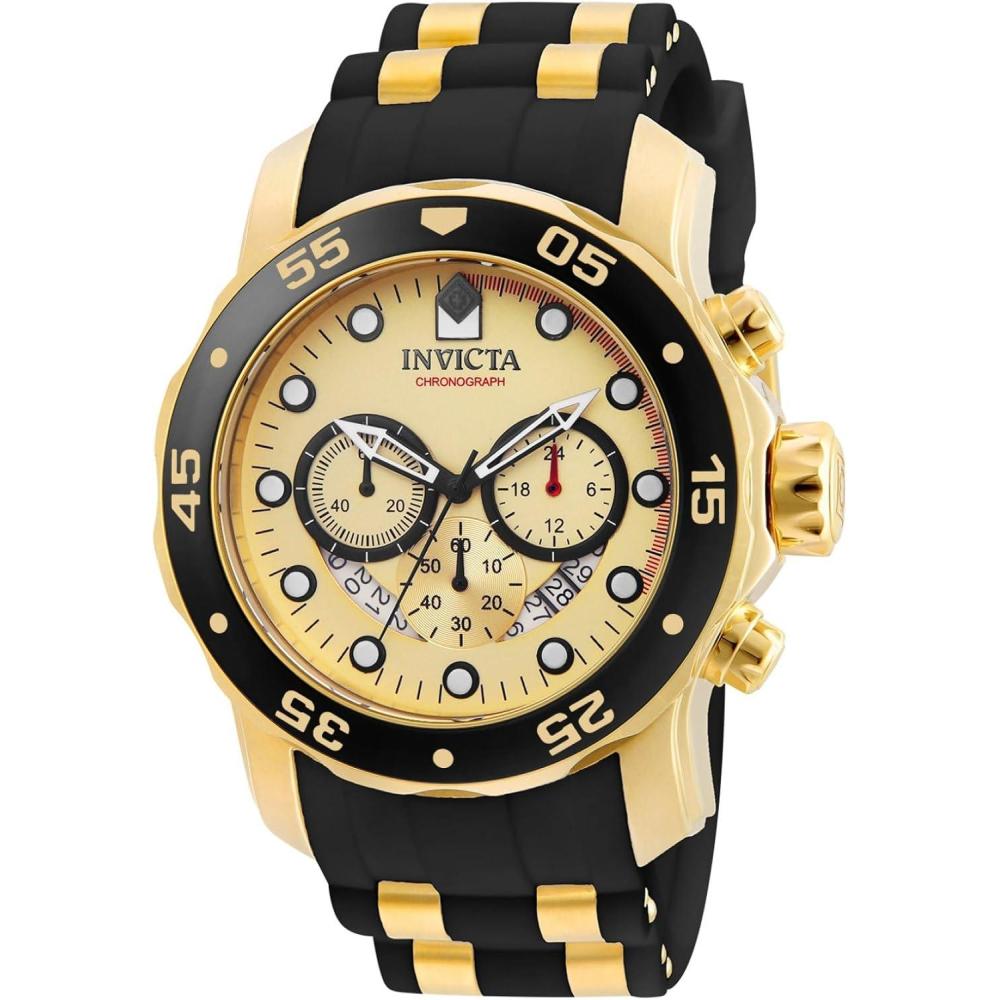 image:imageInvicta Mens Pro Diver Stainless Steel Quartz WatchBlackGold with Gold Dial