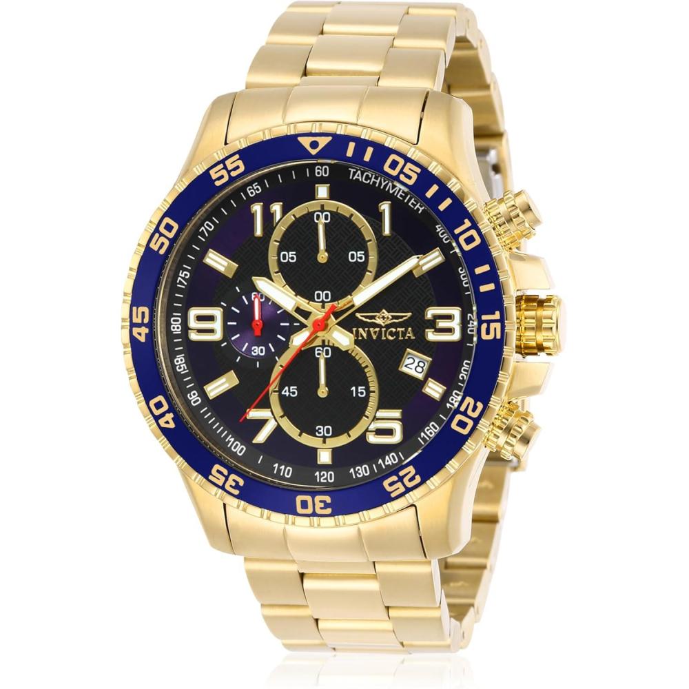 image:imageInvicta Mens Specialty Chronograph Textured Dial Stainless Steel WatchGold IonPlating