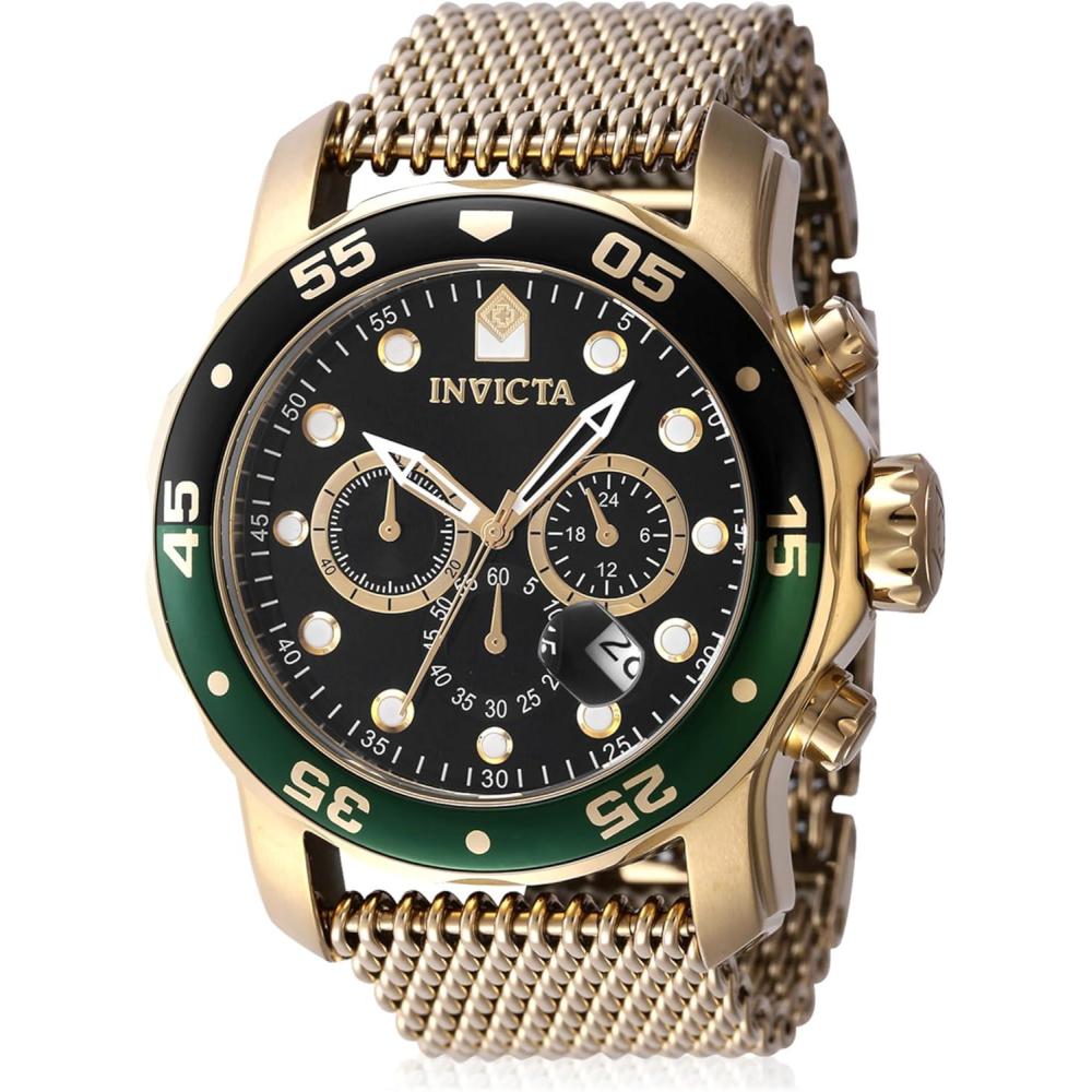 image:imageInvicta Pro Diver Mens Stainless Steel Quartz Movement Watch 48 mmGold Green Black