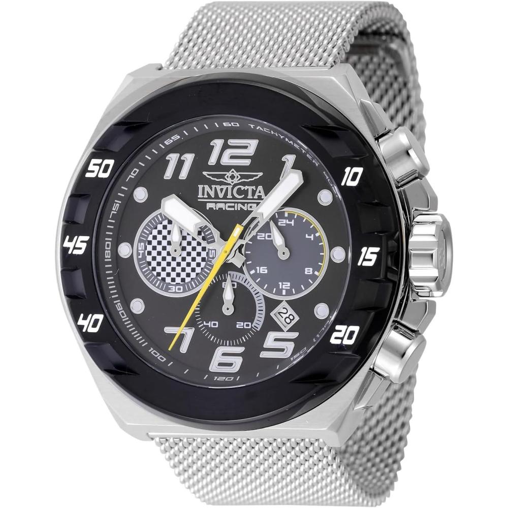 image:imageInvicta Racing Men 480mm Stainless Steel Black Steel BlackLight Grey dial VD53 Quartz