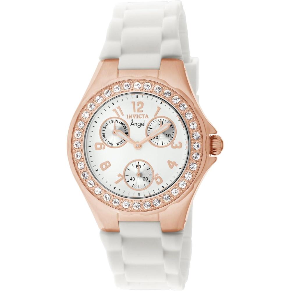 image:imageInvicta Womens 1644 Angel Jelly Fish Crystal Accented White Dial Watch1646