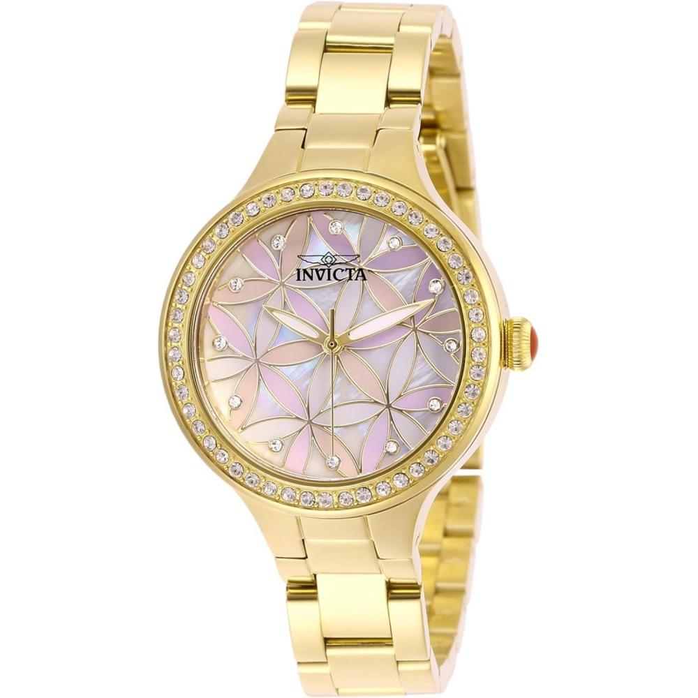 image:imageInvicta Womens Wildflower Quartz Gold Watch with Pink Dial Model 28822