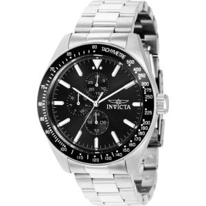 Invicta Aviator Men 45mm Stainless Steel Silver Black dial VH67 Quartz