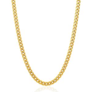 Invicta Jewelry Men’s Curb Chain Stainless Steel Necklace (6mm-11.5mm) – 24″(Gold)
