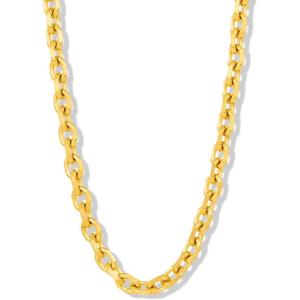 Invicta Jewelry Men’s Knife Edge Oval Link Chain Necklace (10.6mm) – 24″(Gold)