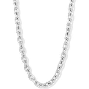 Invicta Jewelry Men’s Knife Edge Oval Link Chain Necklace (10.6mm) – 24″(Silver)