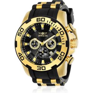 Invicta Men’s 22340 22341 22343 22344 22346 Pro Diver Analog Display Quartz Black Watch(black)
