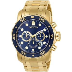 Invicta Men’s Pro Diver Collection Chronograph Watch(Gold & Blue)