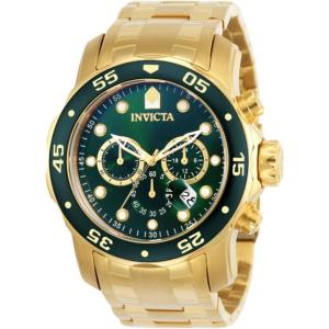 Invicta Men’s Pro Diver Collection Chronograph Watch(Gold & Green)