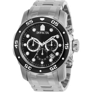 Invicta Men’s Pro Diver Collection Chronograph Watch(Silver & Black)