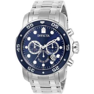 Invicta Men’s Pro Diver Collection Chronograph Watch(Silver & Blue)