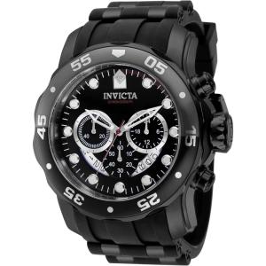 Invicta Men’s Pro Diver Stainless Steel Quartz Watch(Black with Black/Red Dial)