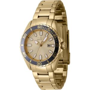 Invicta Pro Diver Lady 34mm Stainless Steel Gold Gold dial PC22A Quartz