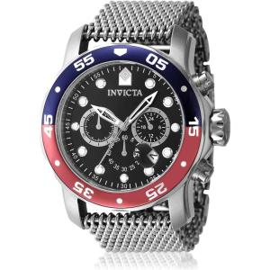 Invicta Pro Diver Men’s Stainless Steel Quartz Movement Watch – 48 mm(Silver / Red / Blue)