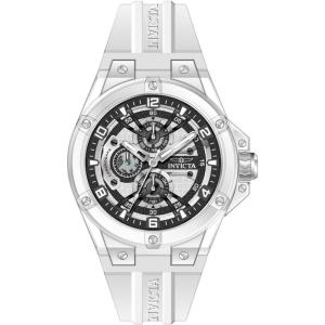 Invicta Racing Men 46mm Plastic White Silver dial VH67 Quartz