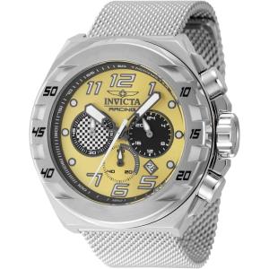 Invicta Racing Men 48.0mm Stainless Steel Steel Black+Yellow dial VD53 Quartz