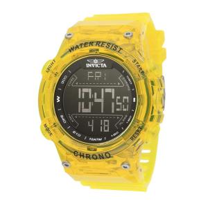 Invicta Racing Men 52mm Plastic Brown Black dial Electronic Digital(Yellow Black)
