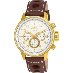 Invicta S1 Rally Stainless Steel Men’s Quartz Watch – 48mm(Brown/White)