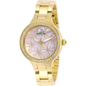 Invicta Women’s Wildflower Quartz Gold Watch with Pink Dial (Model 28822)