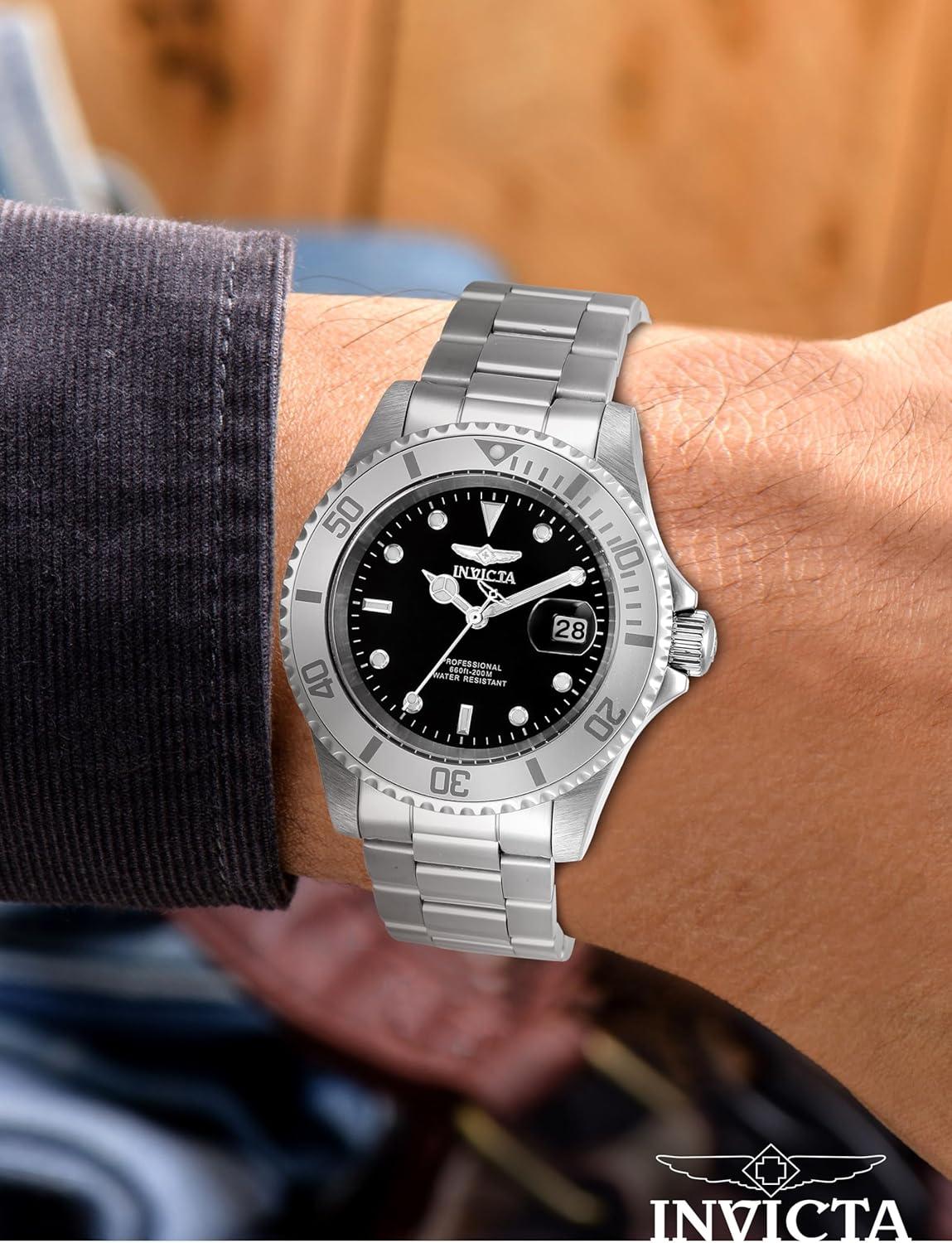 image:imageInvicta 40mm Mens Pro Diver Black Dial Silver Tone Stainless Steel Watch 34022