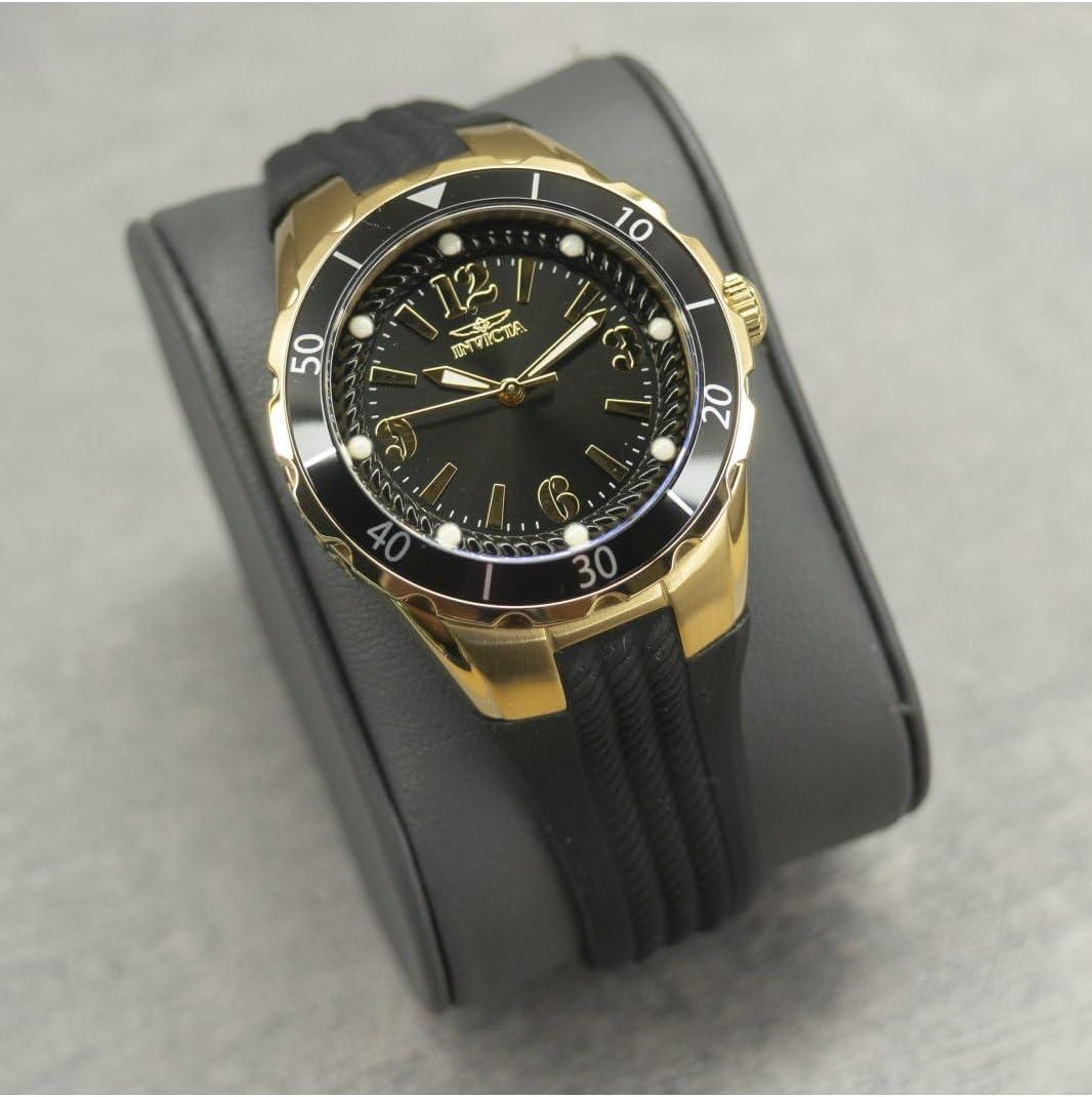 image:imageInvicta Angel Lady 38mm Stainless Steel Gold Black dial PC21 Quartz