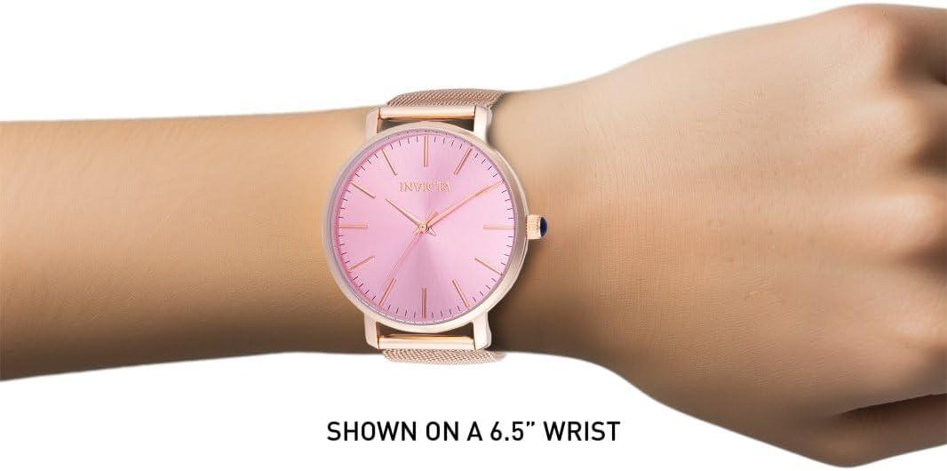 image:imageInvicta Angel Lady 38mm Stainless Steel Rose Gold Pink dial PC21J Quartz