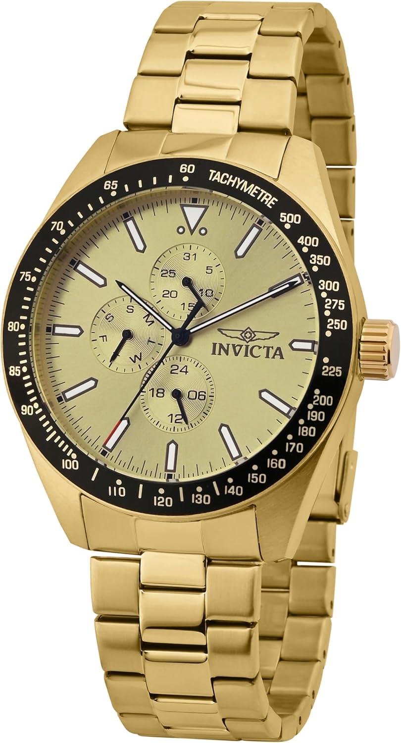 image:imageInvicta Aviator Stainless Steel Mens Quartz Watch 45mmGold