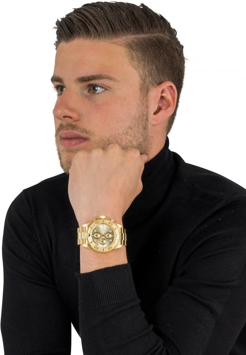 image:imageInvicta Mens 19157 Pro Diver Analog Display Japanese Quartz Gold WatchDiver Quartz Movement