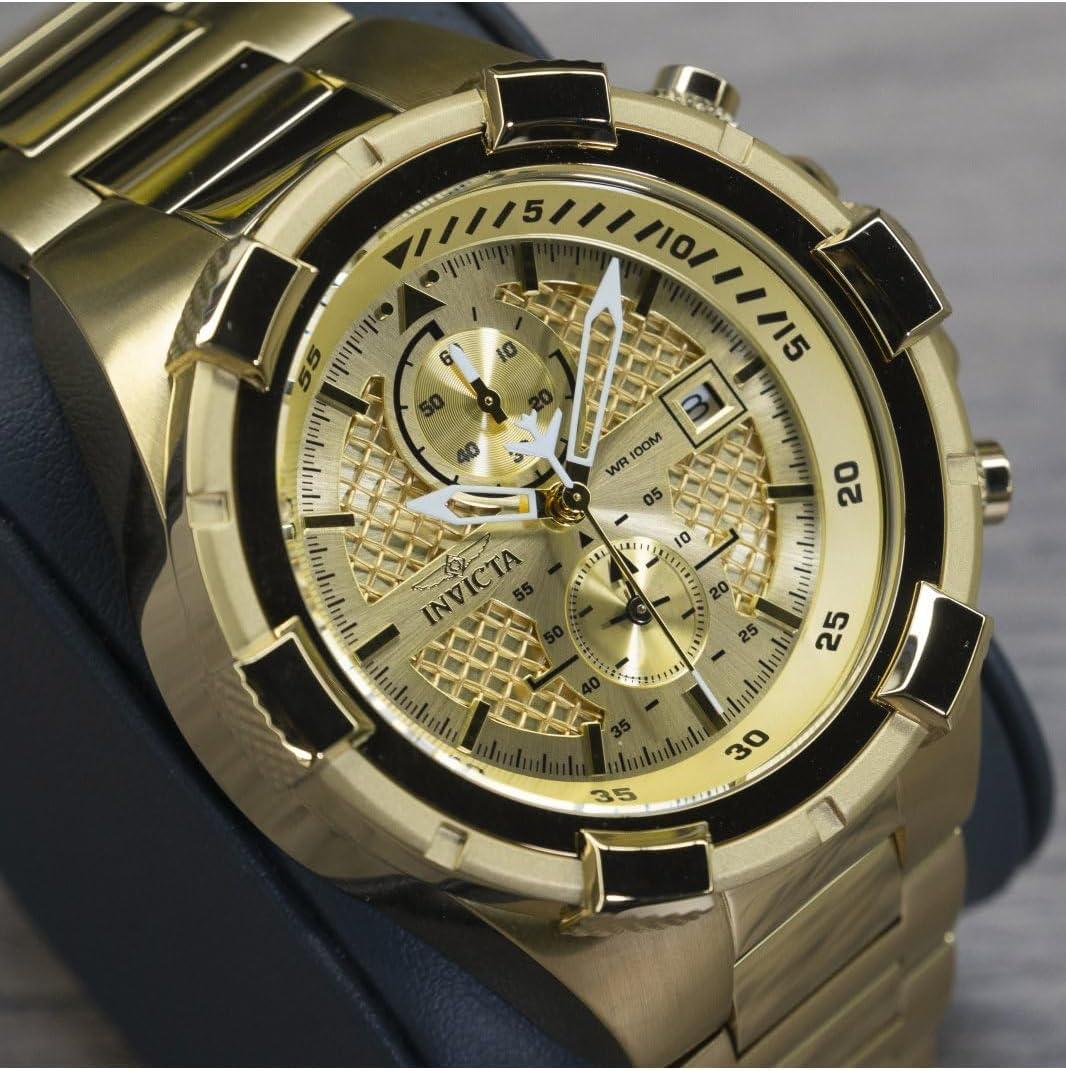 image:imageInvicta Mens 28122 Aviator Analog Display Quartz Gold Watch