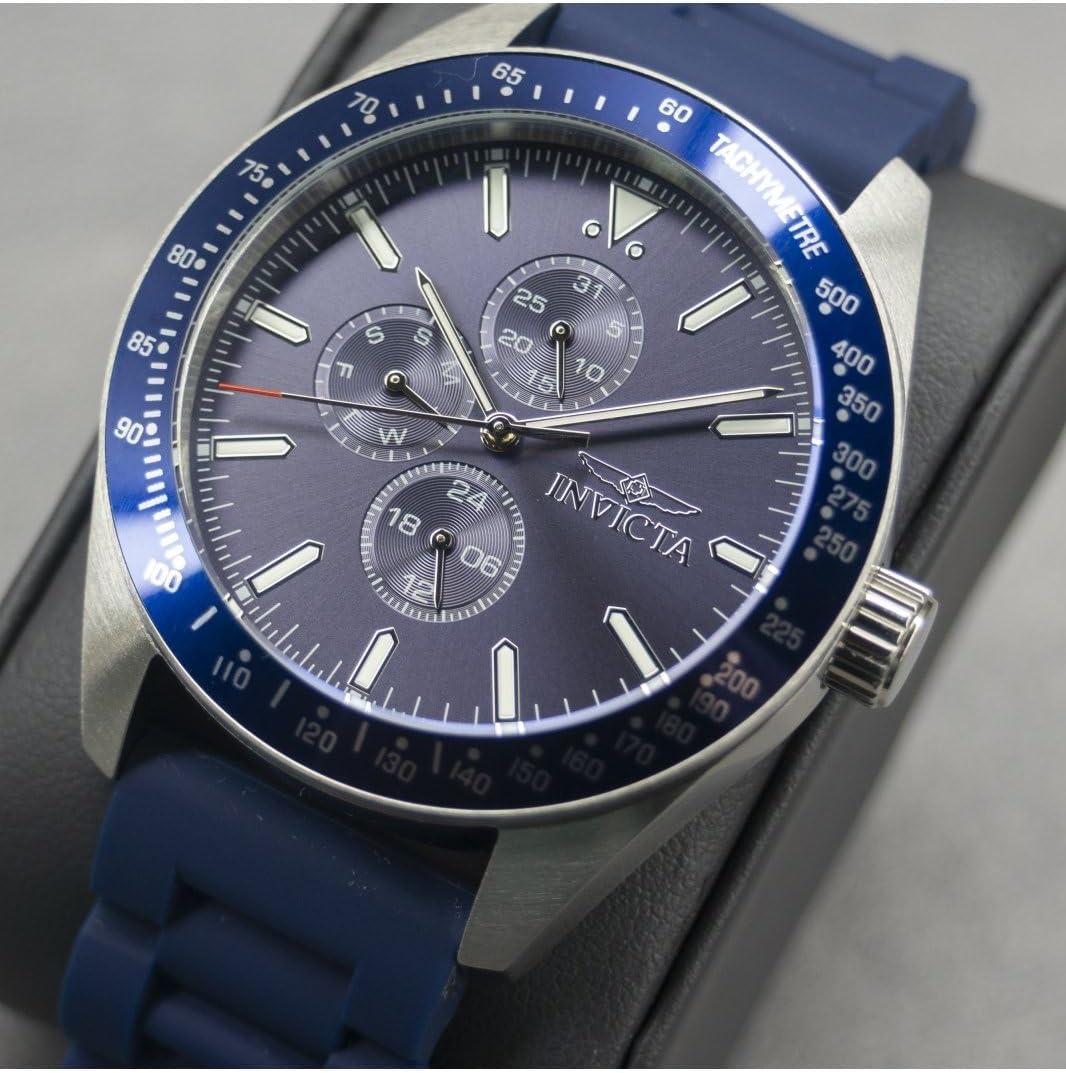 image:imageInvicta Mens Aviator 45mm Silicone Quartz Watch Blue Model 38401