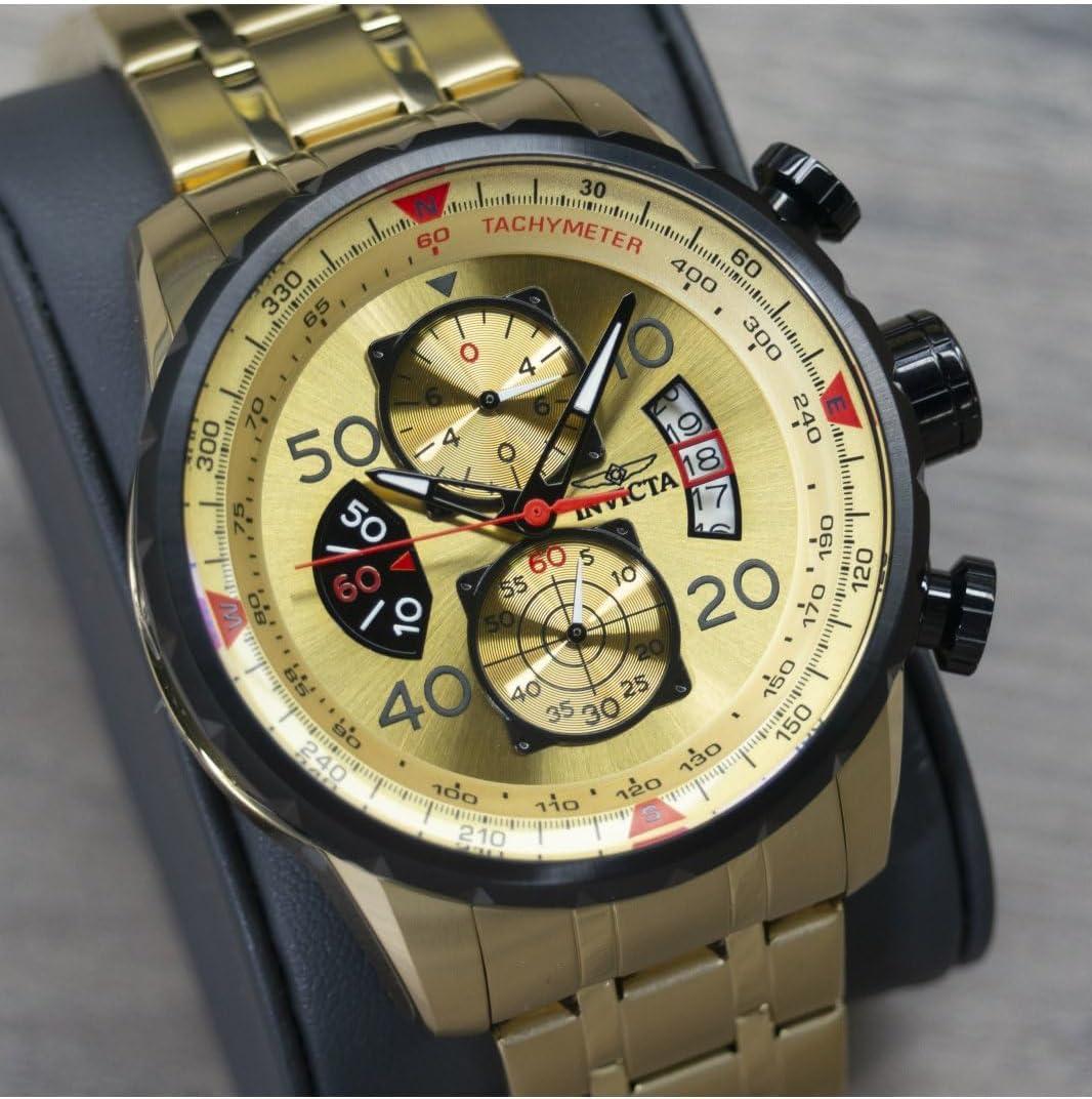 image:imageInvicta Mens Aviator Analog Display Japanese Quartz WatchStainless Steel