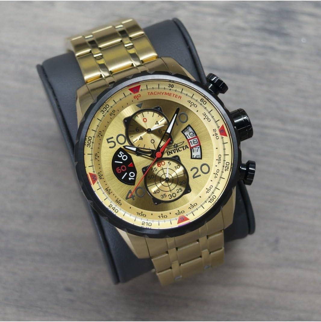 image:imageInvicta Mens Aviator Analog Display Japanese Quartz WatchStainless Steel