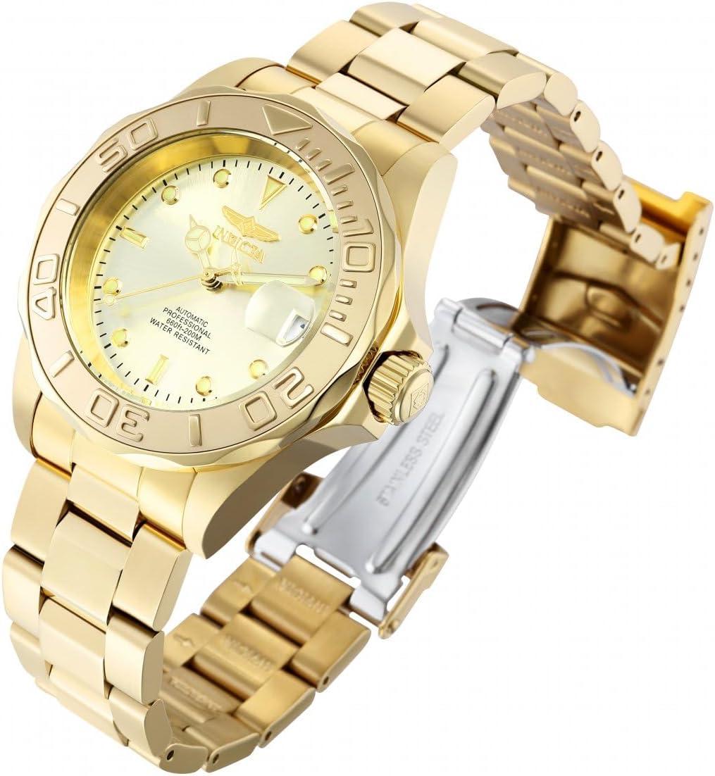 image:imageInvicta Mens Pro Diver Automatic Watch with Gold Tone Stainless Steel Band Gold Model 9010