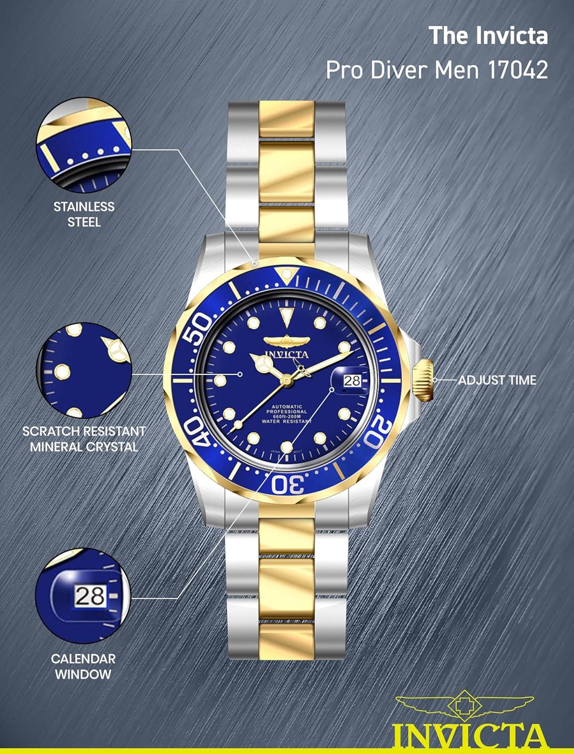 image:imageInvicta Mens Pro Diver Collection Automatic WatchGold Stainless Steel